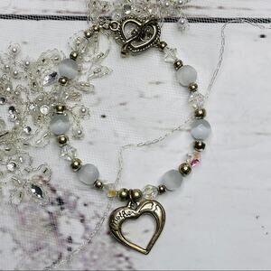 Heart Mother beaded charm bracelet